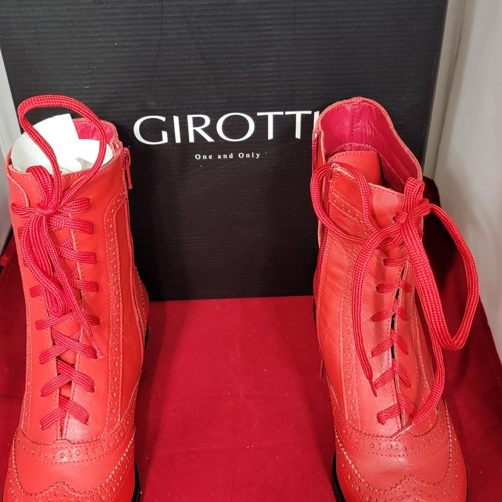 Girotti handmade mock lace up booties